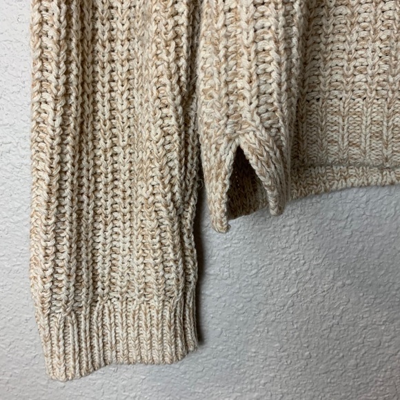 GAP cream color chunky knit warm cozy Sweater Sz L women’s boho like New neutral - Picture 7 of 9